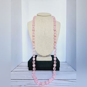 Long Pink beaded necklace